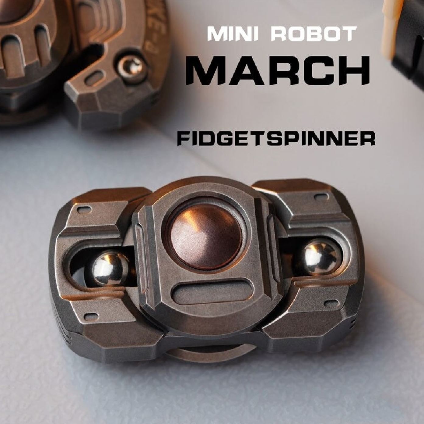 Mini Robot Stainless Steel Hand Button Fidget Spinner | Mini EDC Robot Hand Button Spinner |Mini EDC Steel Ball Button Hand Spinner for Gift