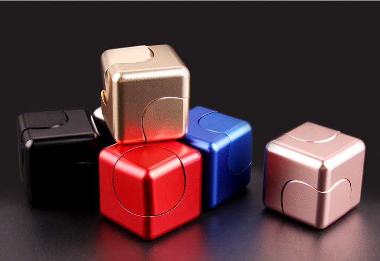 Colorful Hand Metal Cube Gyro Spinner | Aluminum Alloy Hand Cube Fidget Toys Spinner for Gift and Collection