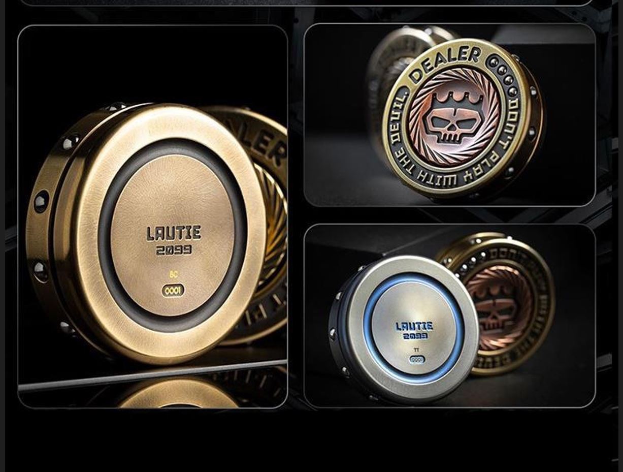 Lautie 2099 Poker Dealer Coin Hand Spinner | Lautie 2099 Poker Coin Dealer Hand Gyro Spinner | Lautie 2099 Series Hand Spinner for Gift