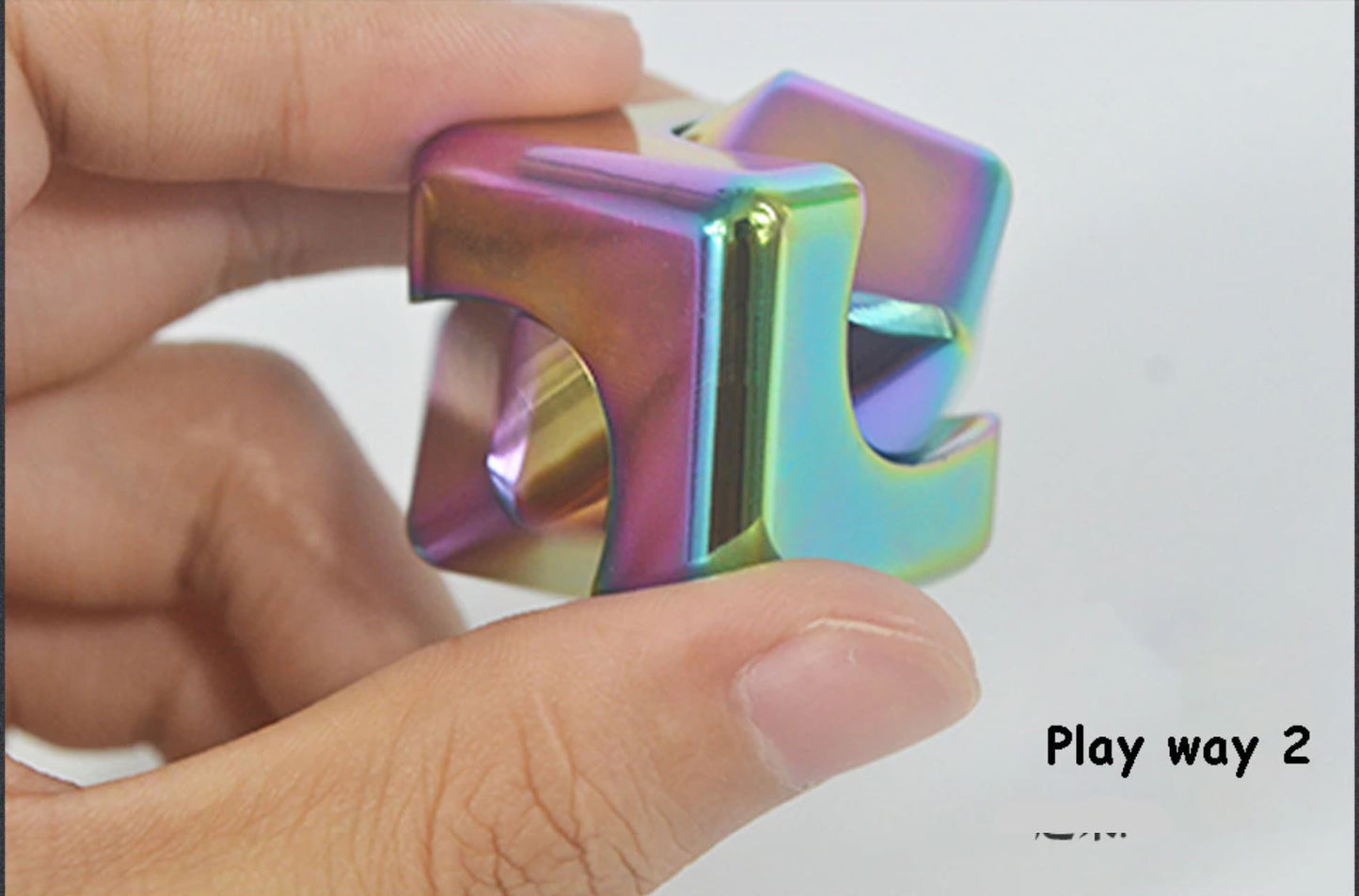 Colorful Hand Metal Cube Gyro Spinner | Aluminum Alloy Hand Cube Fidget Toys Spinner for Gift and Collection