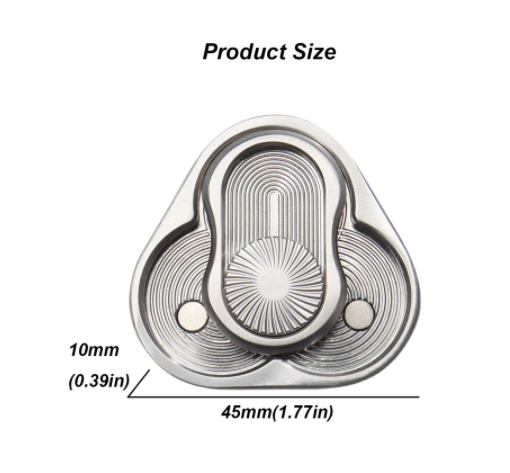 Stainless Steel Rotary Hand Push Slider | Metal Rotary Hand Haptic Slider | EDC Rotary Hand Push Slider for Fun Collection and Gift