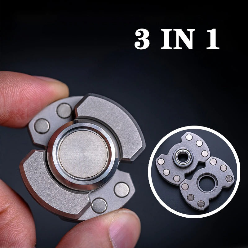 New Mini 3 in 1 Hand Fidget Spinner| Mini Three Way Slider Spinner Clicker | Mini EDC Magnetic Hand Slider for Collection & Gift