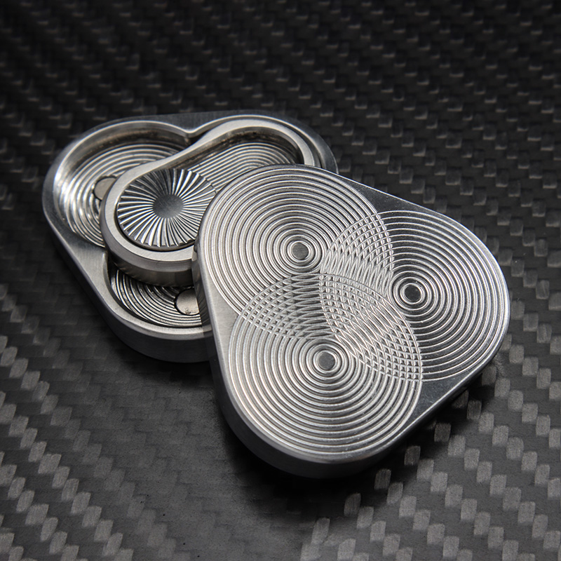 Stainless Steel Rotary Hand Push Slider | Metal Rotary Hand Haptic Slider | EDC Rotary Hand Push Slider for Fun Collection and Gift