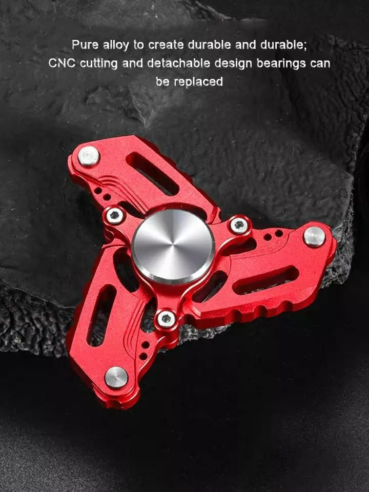 Stylist Three Leaf Hollow Hand Spinner Stainless | Three Leaf Metal Fidget Spinner | Mini Alloy Dynamics Gyro EDC for Collection and Gift