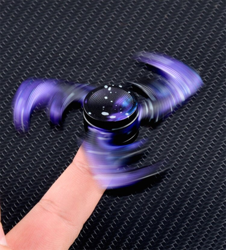 Titanium F Shape Colorful Hand Spinner | F Letter Shape Metal Hand Fidget | F Shape Starry Sky Gyro Spinner for Gift and Collection