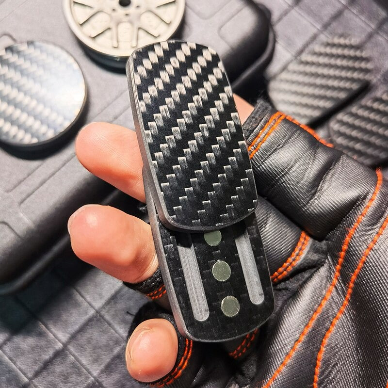 Carbon Fiber Magnetic Hand Haptic Feel Push Slider | Magnetic Haptic Push Pull PPB | EDC Magnetic Anti-stress Haptic Push Pull Slider for Collection