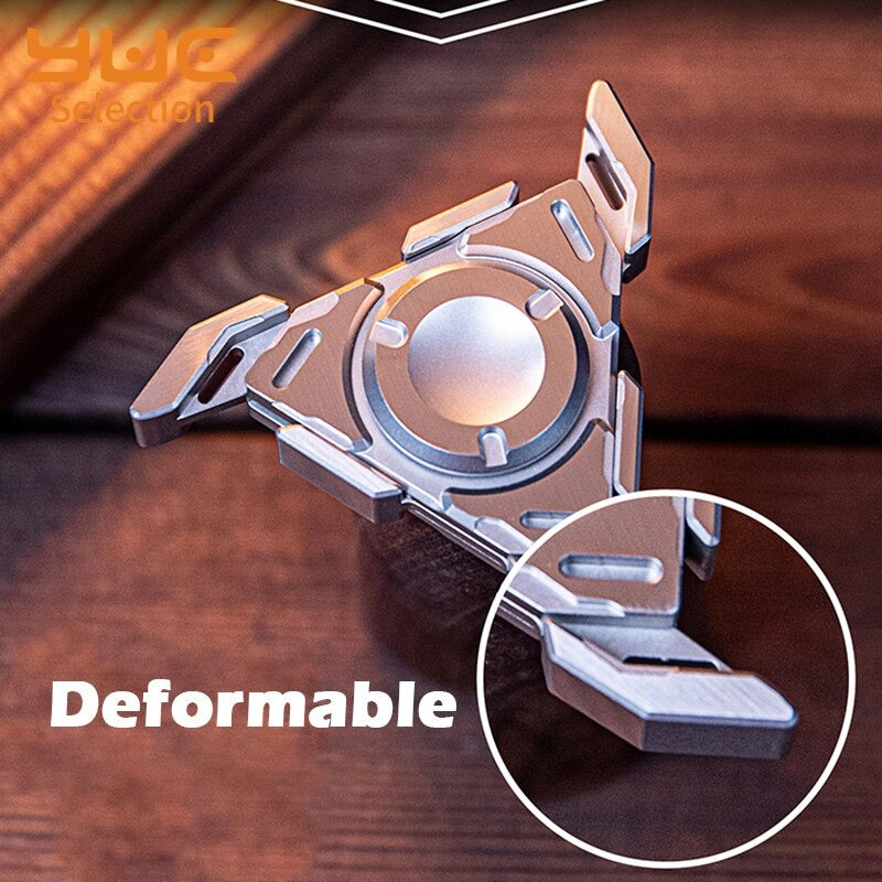 Stainless Steel Trefoil Folded Hand Fidget Spinner | Metal Three Leaf Unfold Hand Spinner | EDC Trefoil Hand Spinner for Gift & Collection