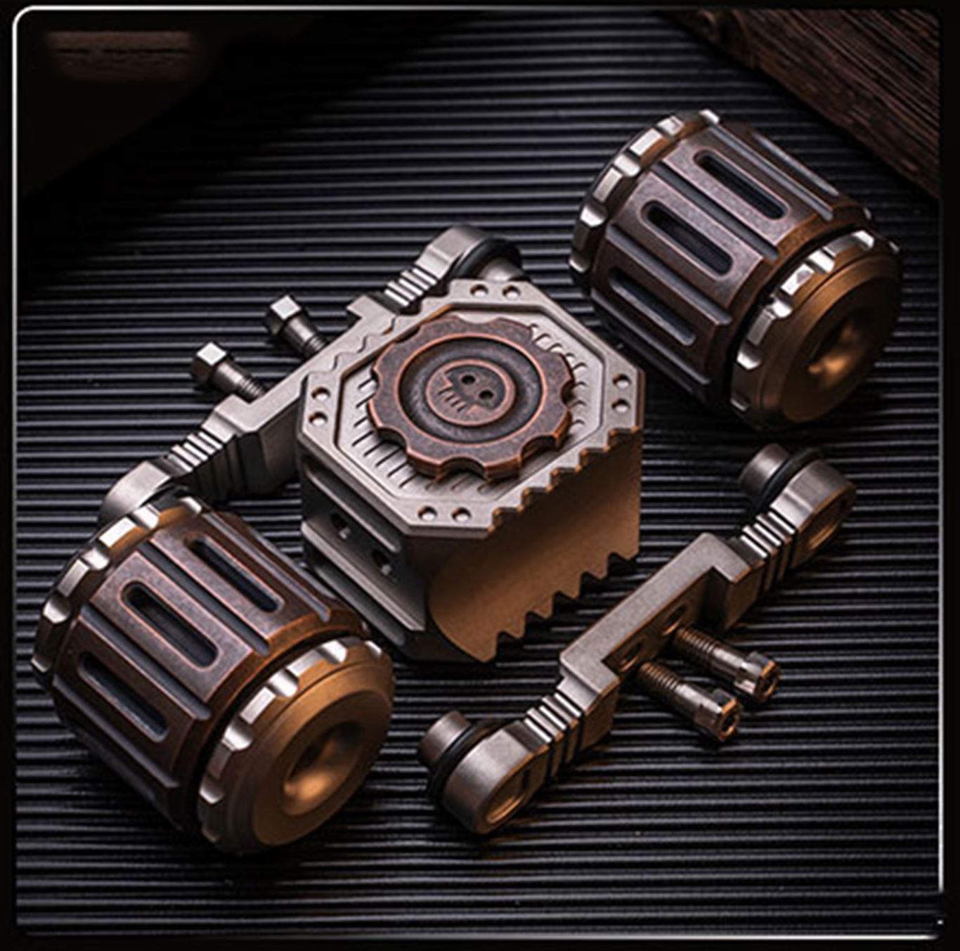 Black Mirror Chariot Tank Titanium Hand Gyro Fidget Spinner | BM Chariot Metal Gyroscope Hand Spinner | BM EDC Chariot Gyro Fidget for Gift