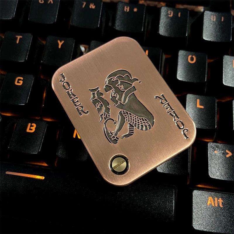 Joker/Skull Stainless Steel Shuffle Hand Push Slider | Skull EDC Poker Card Hand Slider |Joker Metal Push Slider Card for Gift & Collection