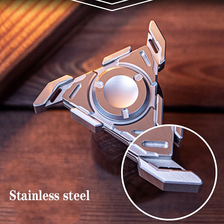 Stainless Steel Trefoil Folded Hand Fidget Spinner | Metal Three Leaf Unfold Hand Spinner | EDC Trefoil Hand Spinner for Gift & Collection