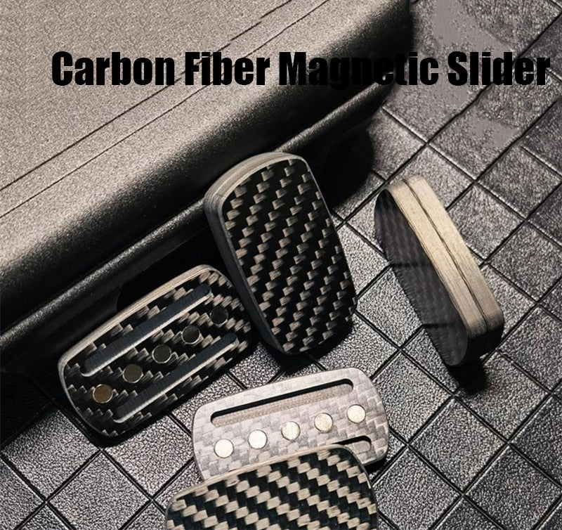 Carbon Fiber Magnetic Hand Haptic Feel Push Slider | Magnetic Haptic Push Pull PPB | EDC Magnetic Anti-stress Haptic Push Pull Slider for Collection