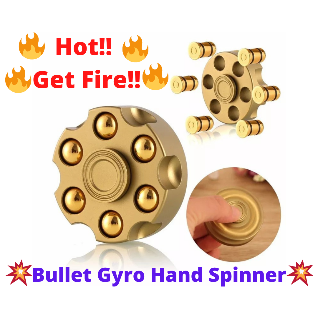 Bullet Metal Gyro Spinner | Metal Hand EDC Fidget | Revolver Shape Fin ...