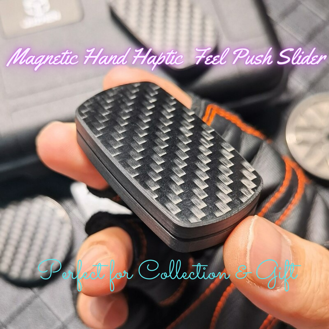 Carbon Fiber Magnetic Hand Haptic Feel Push Slider | Magnetic Haptic Push Pull PPB | EDC Magnetic Anti-stress Haptic Push Pull Slider for Collection