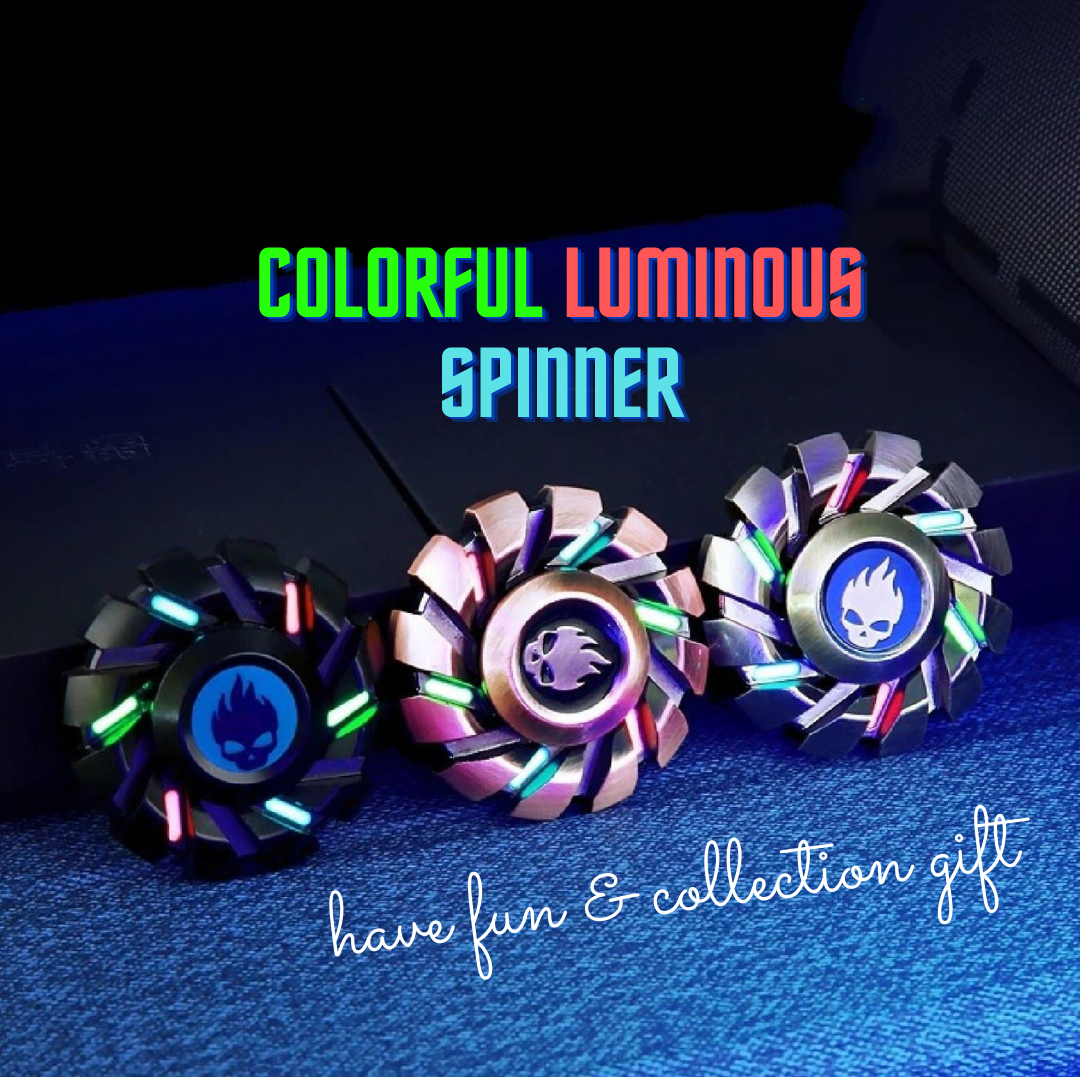 Colorful Luminous Hand Gyro Spinner | Metal Luminous Hand Fidget toys | EDC Luminous Hand Fidget Spinner for Fun and Gift Collection