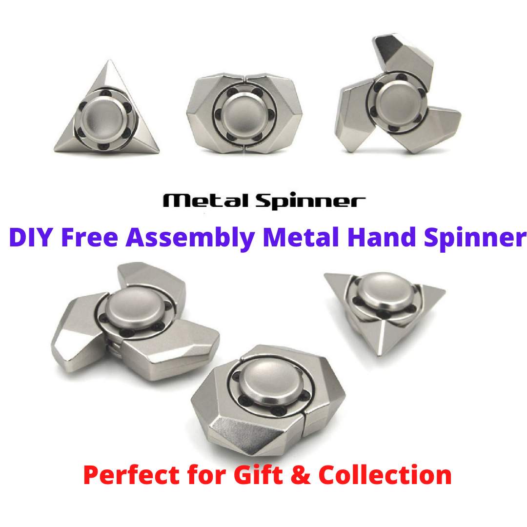 DIY Free Assembly Metal Hand Spinner | Zinc Alloy Tri-Form Spinner | Anti Stress Fidget Spinner for Gift & Collection