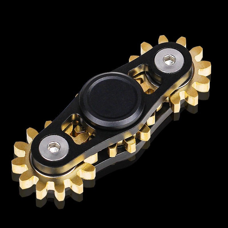 Three Gears Linkage fingertip | Metal Gyro Gear Chain Spinner | EDC Hand Gear Spinner Fidget for Gift, Fun, Stress Relief & Collection