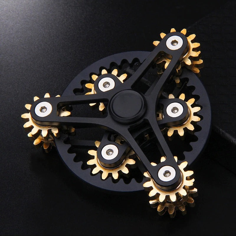 Three Gears Linkage fingertip | Metal Gyro Gear Chain Spinner | EDC Hand Gear Spinner Fidget for Gift, Fun, Stress Relief & Collection
