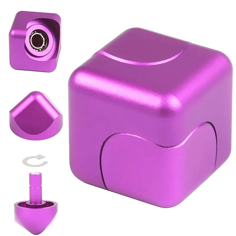 Colorful Hand Metal Cube Gyro Spinner | Aluminum Alloy Hand Cube Fidget Toys Spinner for Gift and Collection