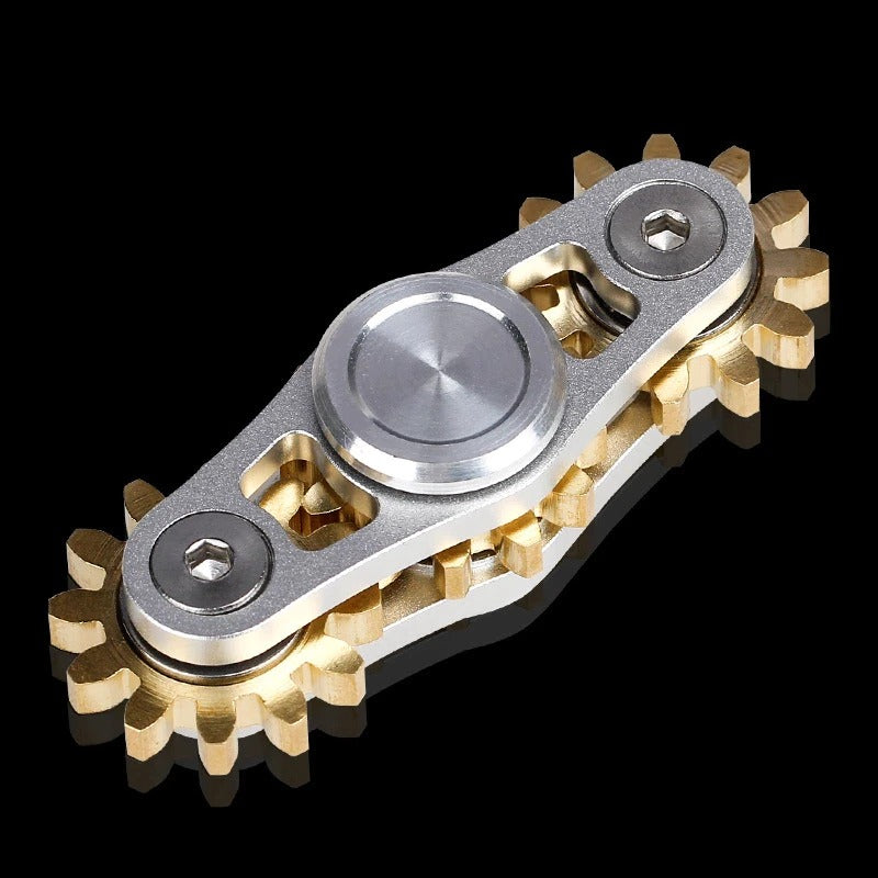 Three Gears Linkage fingertip | Metal Gyro Gear Chain Spinner | EDC Hand Gear Spinner Fidget for Gift, Fun, Stress Relief & Collection