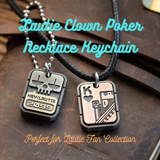 Lautie Clown Poker Necklace Wearing Keychain Card | Lautie EDC Poker Necklace Keychain Card | Lautie Skull Poker Necklace for Gift and Collection