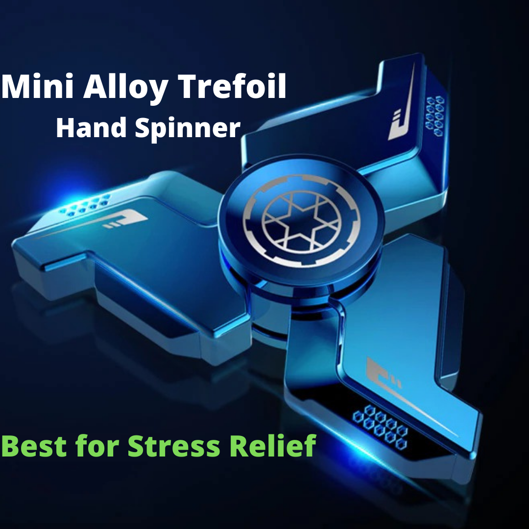 Mini Trefoil Fidget Spinner Alloy Hand Spinner | Mini Alloy Metal Gyro Spinner | Alloy EDC Hand Spinner for Adult ADHD Anti-Stress.