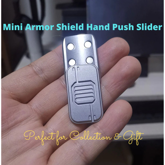 Mini Shield Push Pull Slider PPB | Mini Metal Line Of Defense PPB Hand Spinner | Mini EDC Shield Pish Pull Slider for Collection & Gift