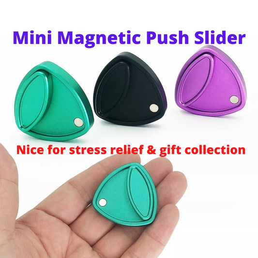 Mini Aluminum Magnetic Push Slider | Mini EDC Magnetic Hand Slider | Mini Metal Hand Push Slider for Gift and Collection