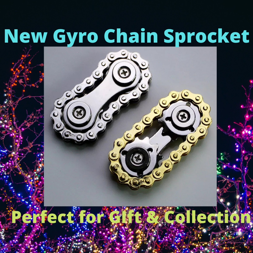 New Metal Mini Gyro Chain Sprockets | New Metal Pocket Flywheel Toy Gear Chain Spinner for Collection and Gift