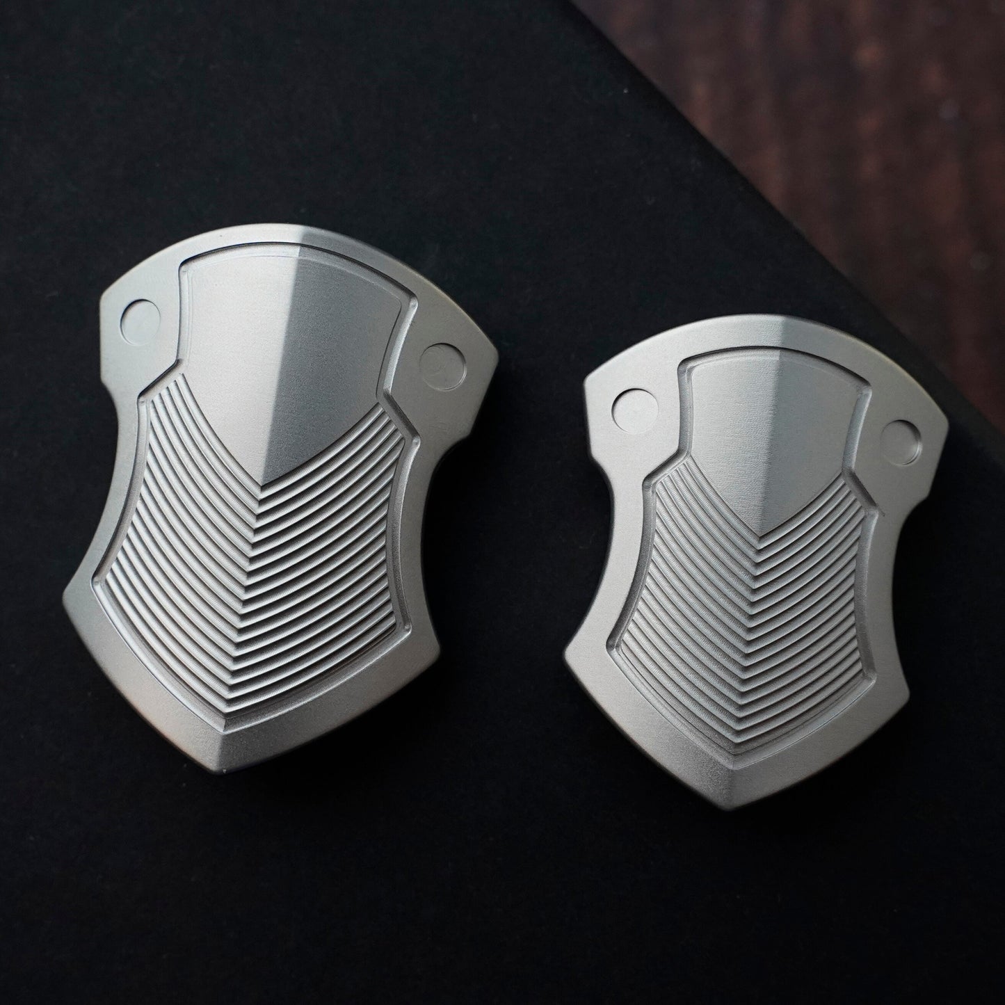 Mini "+" War Shield Shape Haptic Push Slider | Mini War Shield Push Slider PPB | Mini Stainless Steel Push Slider for Gift and Collection