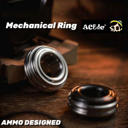 New ACEDC Stainless Steel Mechanical Ring Hand Slider | ACEDC Metal EDC Hand Finger Ring | New Acedc Mechanical Finger Push Slider for Gift and Collection