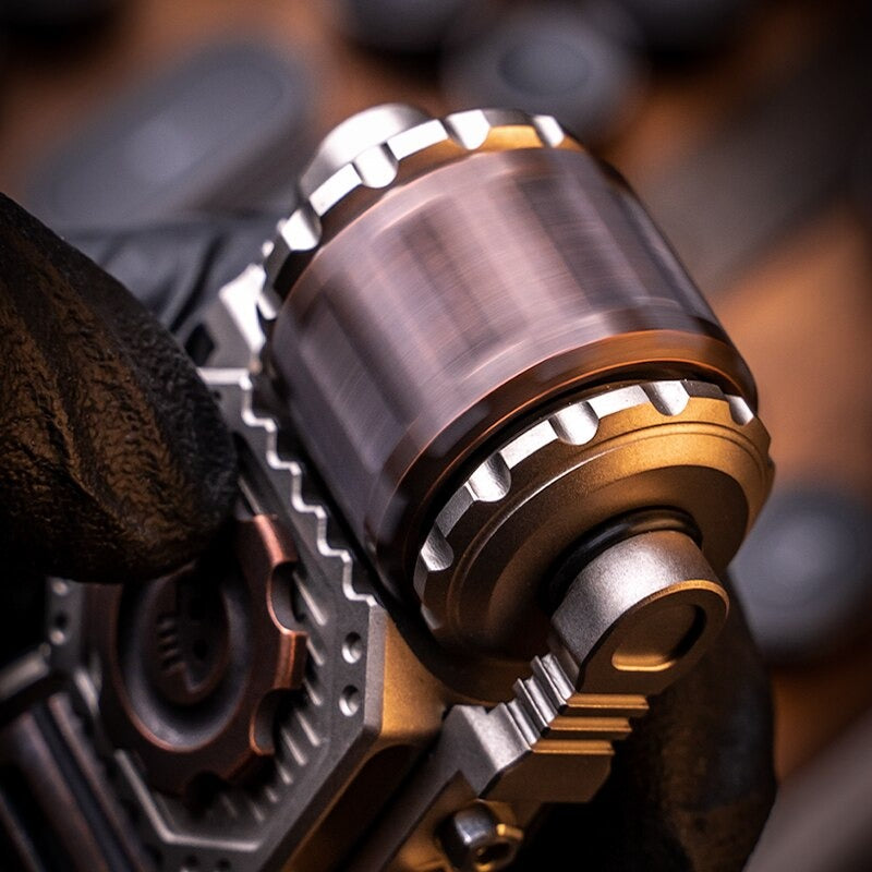 Black Mirror Chariot Tank Titanium Hand Gyro Fidget Spinner | BM Chariot Metal Gyroscope Hand Spinner | BM EDC Chariot Gyro Fidget for Gift