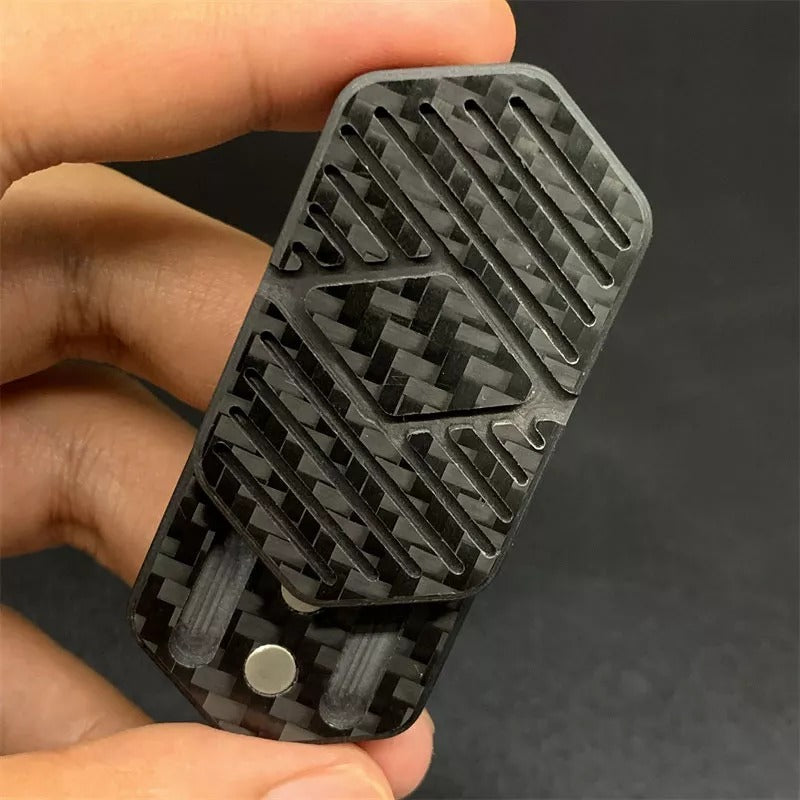 New Carbon Fiber Magnetic Hand Haptic Feel Push Slider | Magnetic Haptic Push PPB | Magnetic Anti-stress Push Pull Slider for Collection