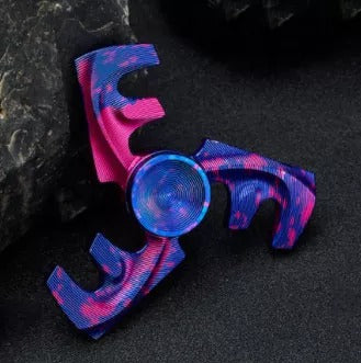 Titanium F Shape Colorful Hand Spinner | F Letter Shape Metal Hand Fidget | F Shape Starry Sky Gyro Spinner for Gift and Collection