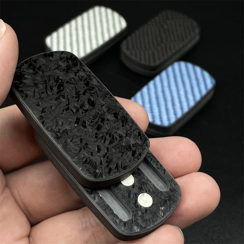 Carbon Fiber Magnetic Hand Haptic Feel Push Slider | Magnetic Haptic Push Pull PPB | EDC Magnetic Anti-stress Haptic Push Pull Slider for Collection