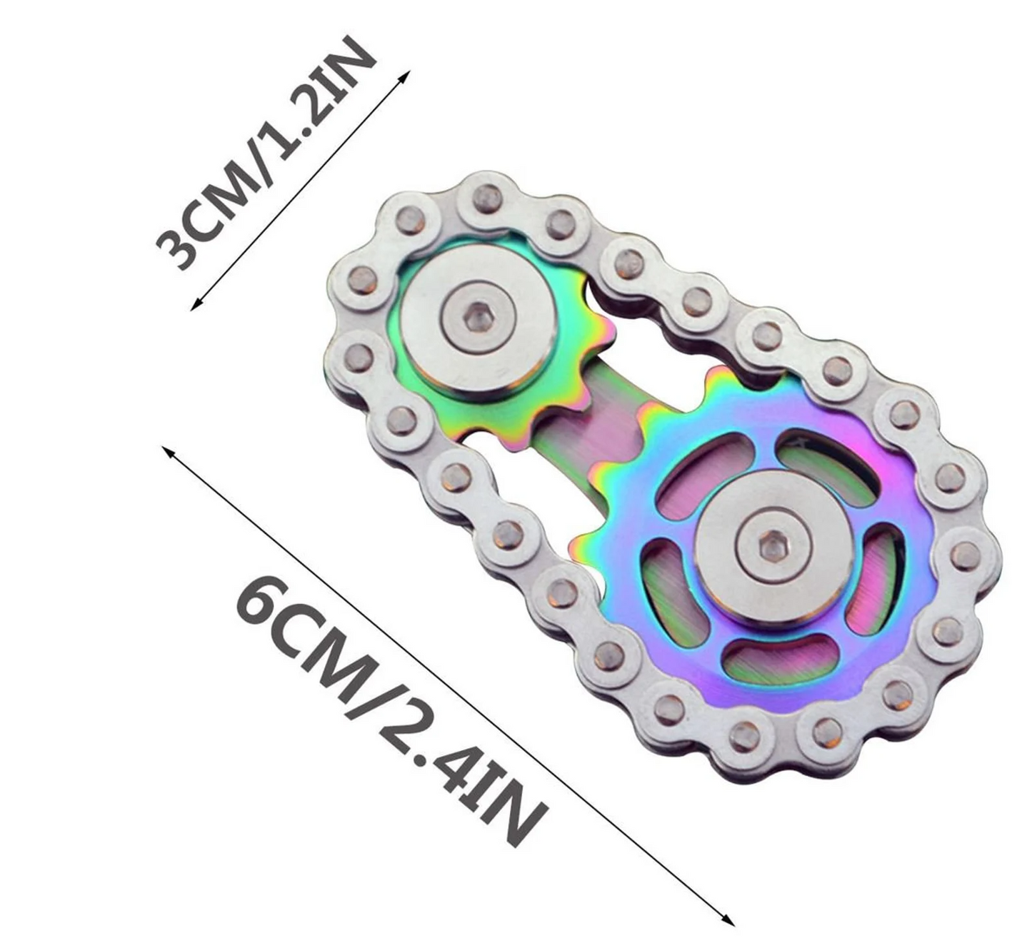 Stainless Steel Gyro Sprockets Flywheel Toy Gear Chain Spinner