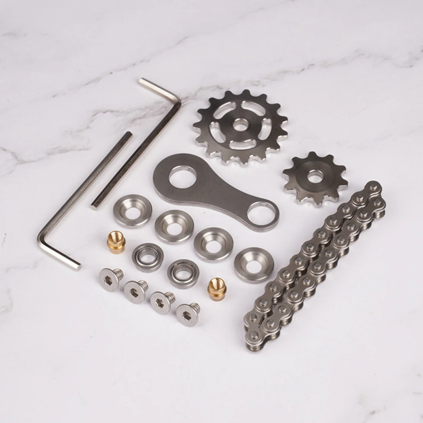 Stainless Steel Gyro Sprockets Flywheel Toy Gear Chain Spinner