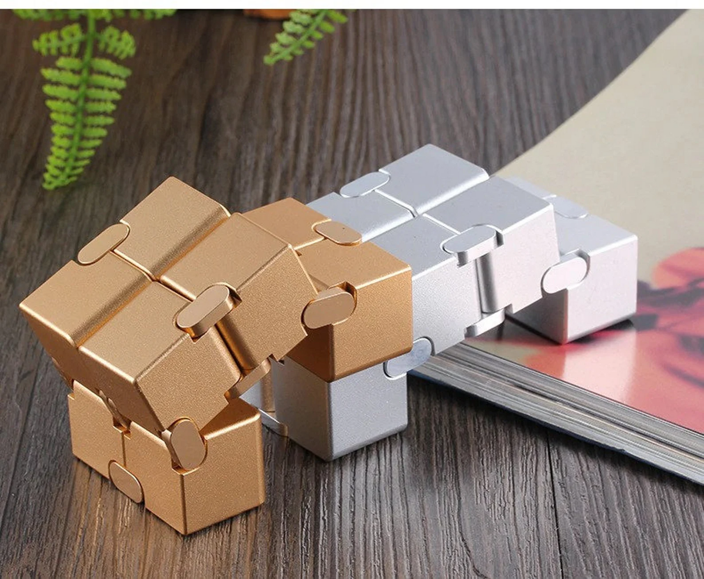 Premium Metal Infinity Cube Fidget Spinner /Aluminum Infinity Cube Spinner for Gift and Collection