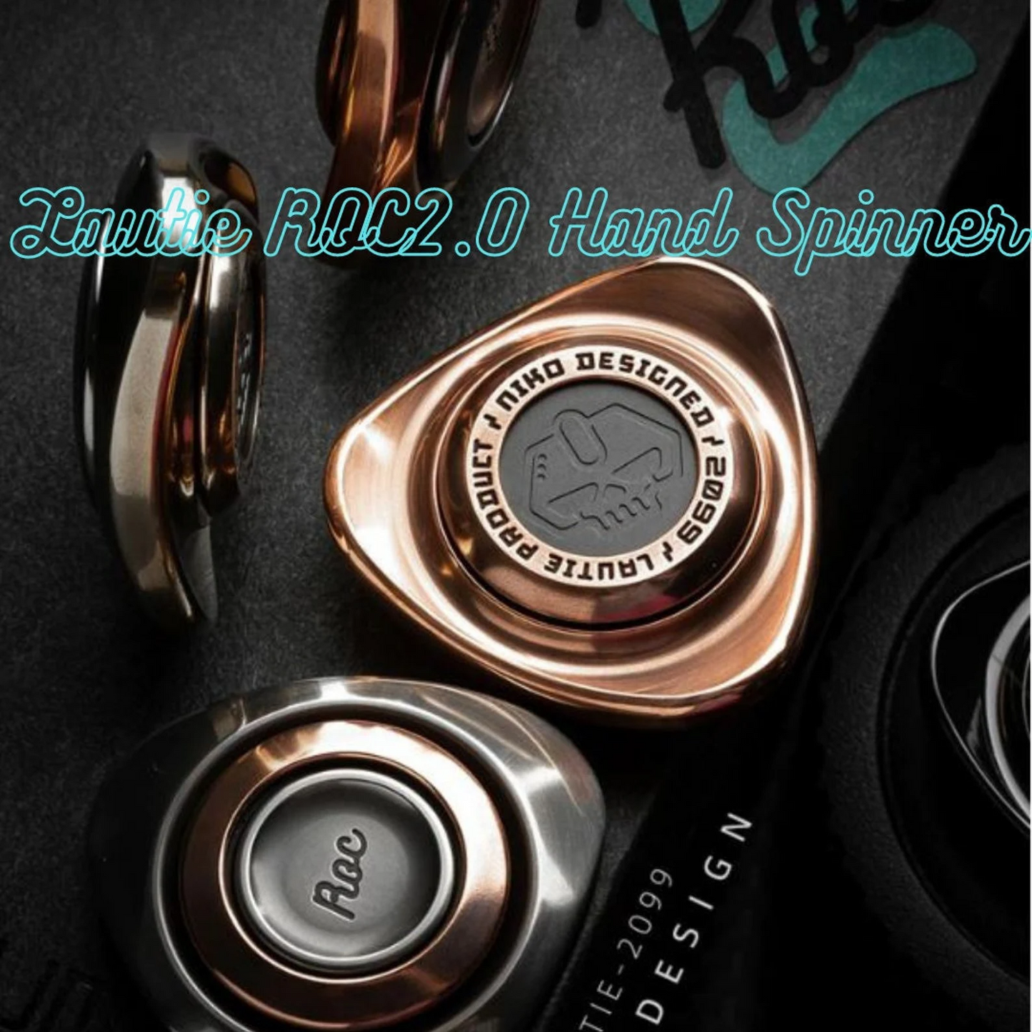 Lautie ROC2.0 Brass Copper Hand Spinner | Lautie Metal Large Curve Hand Fidget Spinner | Lautie EDC Hand Spinner for Gift and Collection