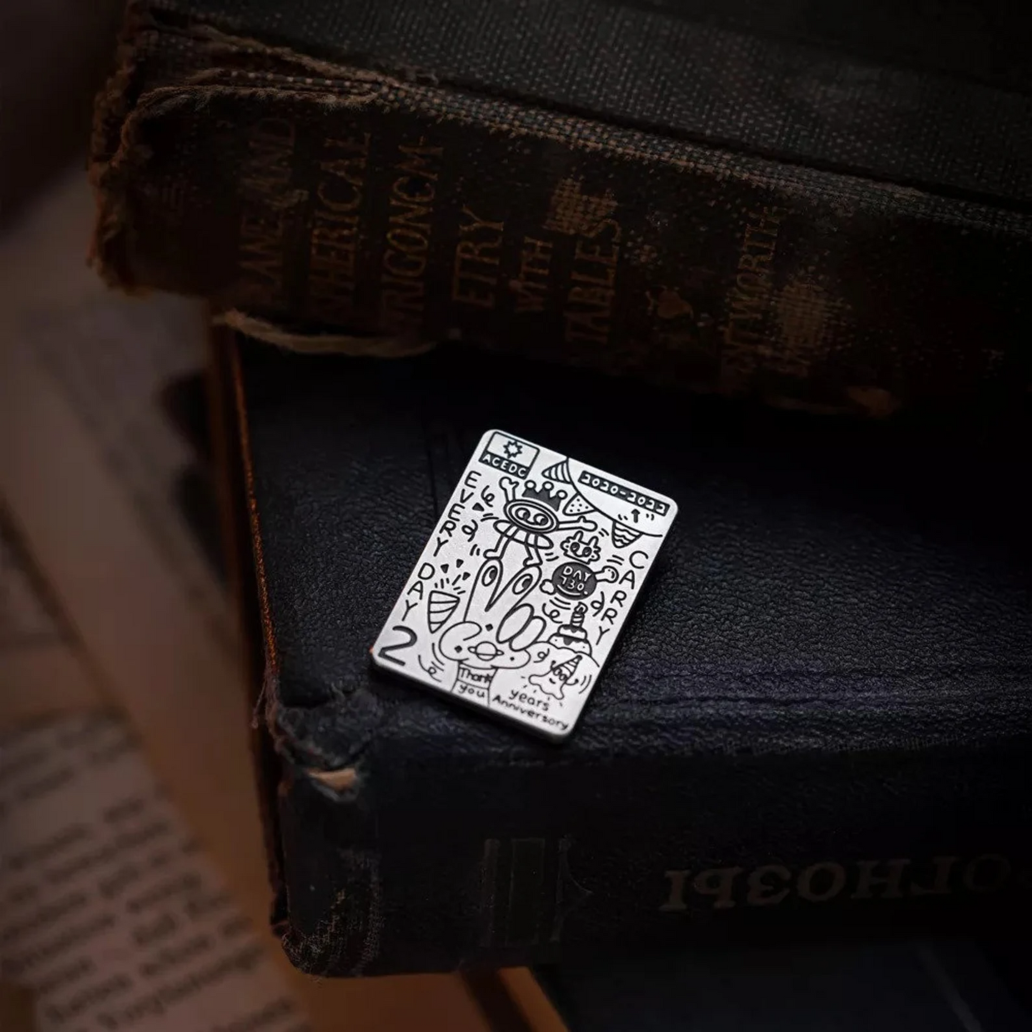 ACEDC Stamp Stainless Steel Haptic Hand Slider Necklace | ACEDC Edc Hand Push Slider | ACEDC Metal Stamp Hand Slider for Collection