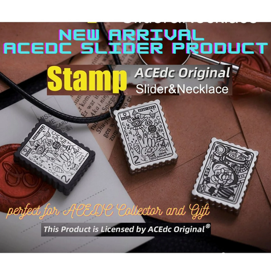 ACEDC Stamp Stainless Steel Haptic Hand Slider Necklace | ACEDC Edc Hand Push Slider | ACEDC Metal Stamp Hand Slider for Collection