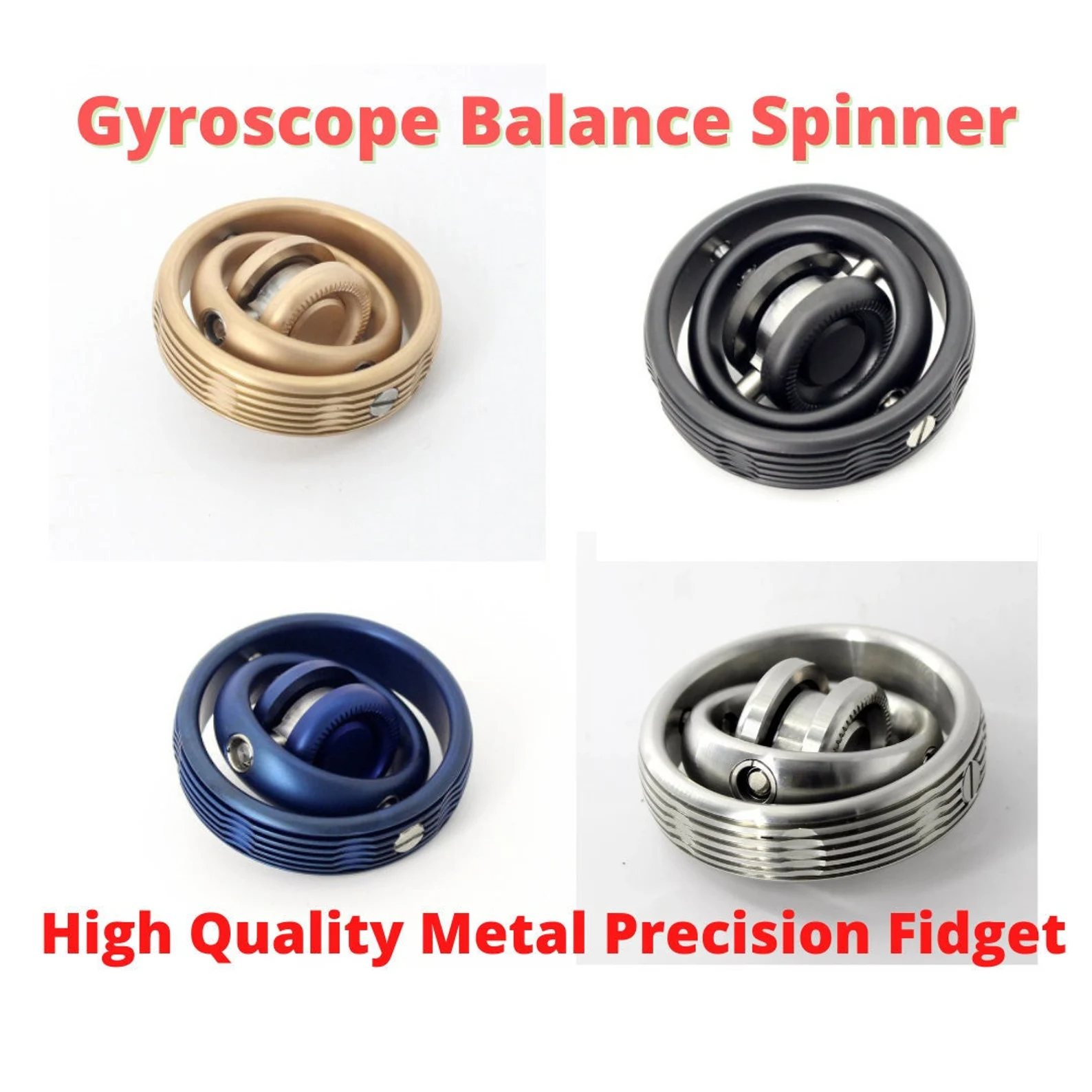 Stainless Steel Gyroscope Rotation Balancing Spinner | EDC Fidget Spin ...