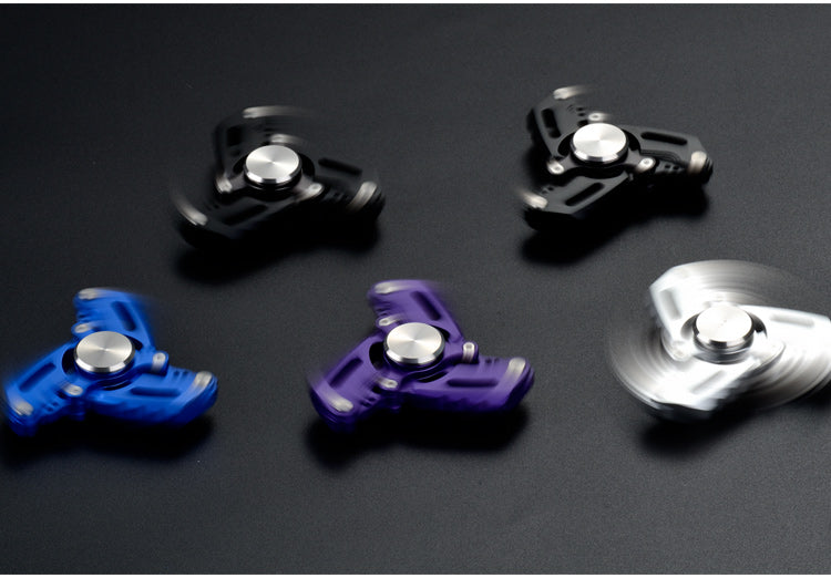 Stylist Three Leaf Hollow Hand Spinner Stainless | Three Leaf Metal Fidget Spinner | Mini Alloy Dynamics Gyro EDC for Collection and Gift