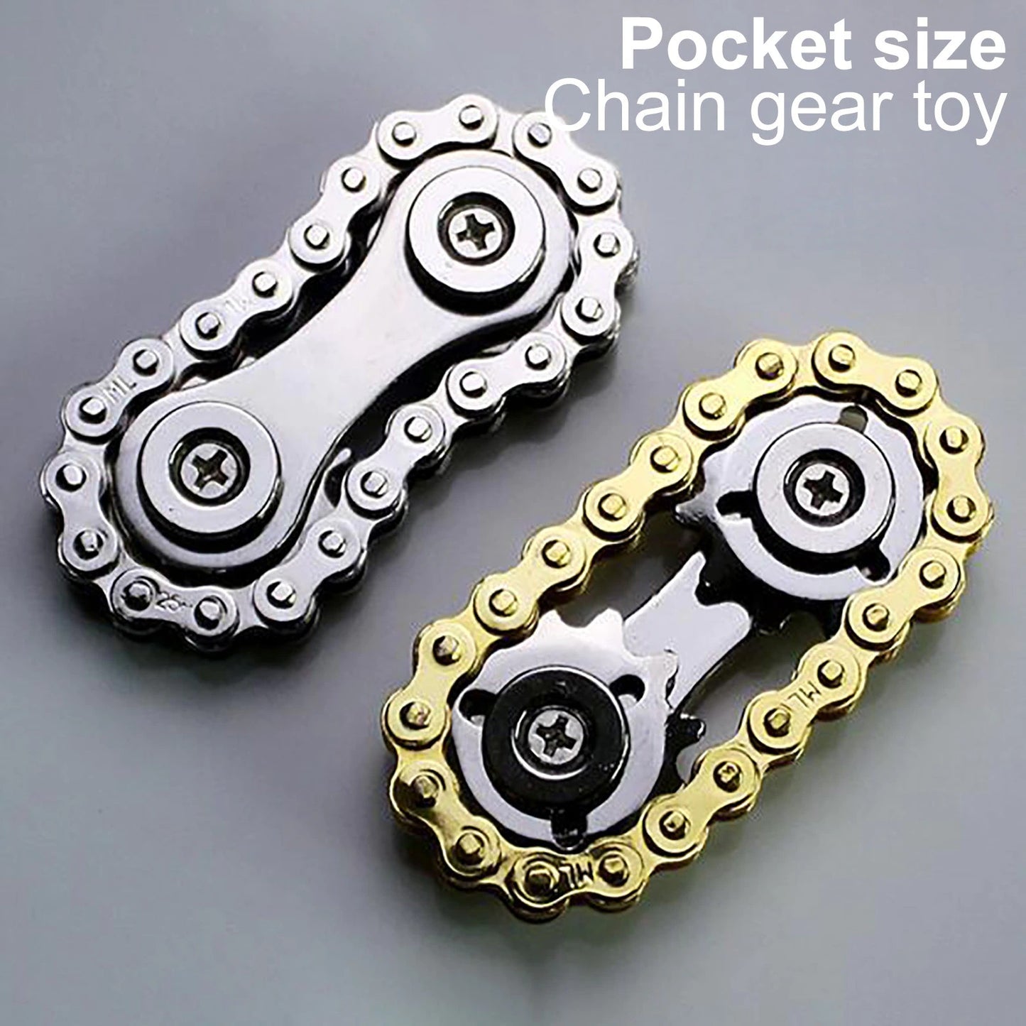 New Metal Mini Gyro Chain Sprockets | New Metal Pocket Flywheel Toy Gear Chain Spinner for Collection and Gift