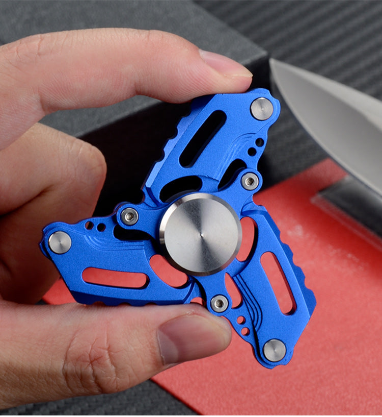 Stylist Three Leaf Hollow Hand Spinner Stainless | Three Leaf Metal Fidget Spinner | Mini Alloy Dynamics Gyro EDC for Collection and Gift