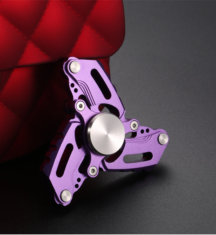 Stylist Three Leaf Hollow Hand Spinner Stainless | Three Leaf Metal Fidget Spinner | Mini Alloy Dynamics Gyro EDC for Collection and Gift