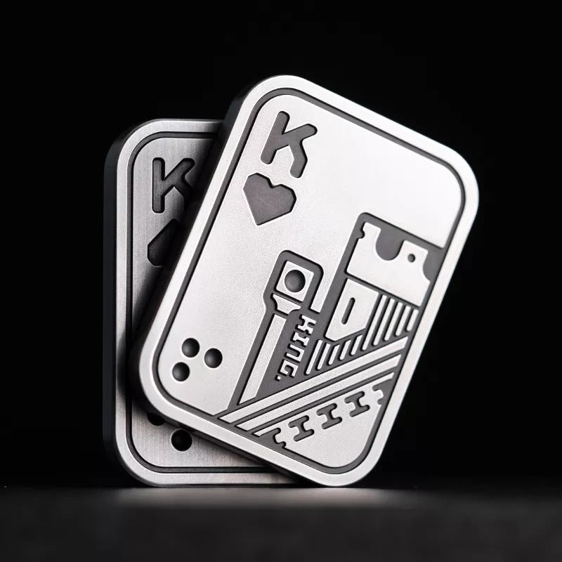 Lautie Stainless Steel Lucky Poker Card Magnetic Push Slider | Lautie EDC Poker Card AA-KK | Lautie Metal Lucky Poker Slider Card for Collection & Gift