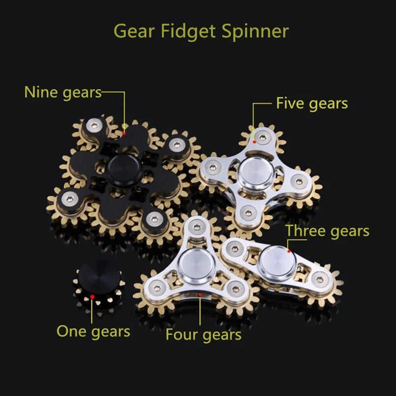 Four_Nine Gears Linkage fingertip | Metal Gyro Gear Chain Spinner | EDC Hand Gear Spinner Fidget for Gift, Fun, Stress Relief & Collection