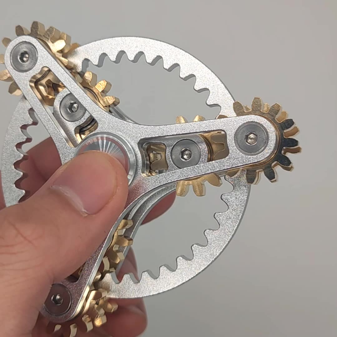 Three Gears Linkage fingertip | Metal Gyro Gear Chain Spinner | EDC Hand Gear Spinner Fidget for Gift, Fun, Stress Relief & Collection