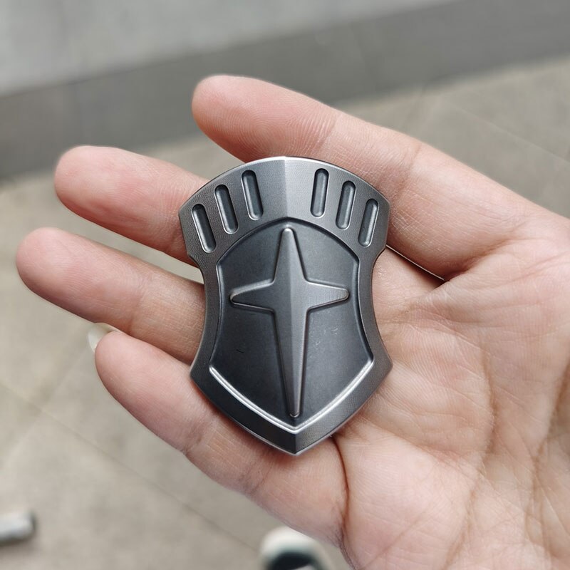 Mini "+" War Shield Shape Haptic Push Slider | Mini War Shield Push Slider PPB | Mini Stainless Steel Push Slider for Gift and Collection