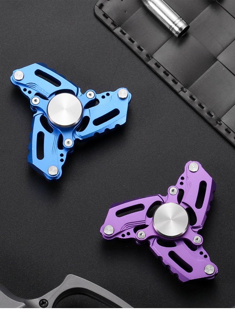 Stylist Three Leaf Hollow Hand Spinner Stainless | Three Leaf Metal Fidget Spinner | Mini Alloy Dynamics Gyro EDC for Collection and Gift